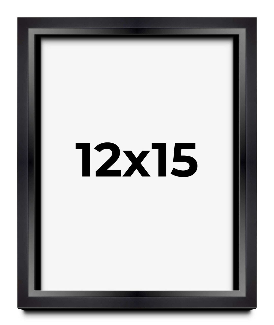 12x15 Minimalist Shadow Box Black Picture Frame - UV Acrylic, Backing, Hanging Hardware